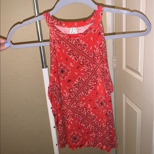 Red bandana print tank